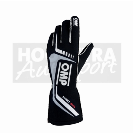 OMP First Evo FIA Handschoenen Zwart Wit IB/767/N/